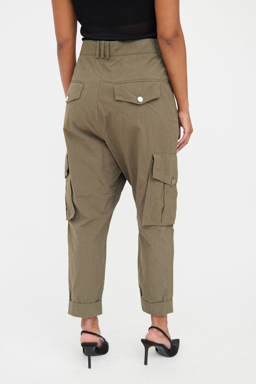 Balmain Green Tapered Cargo Pant