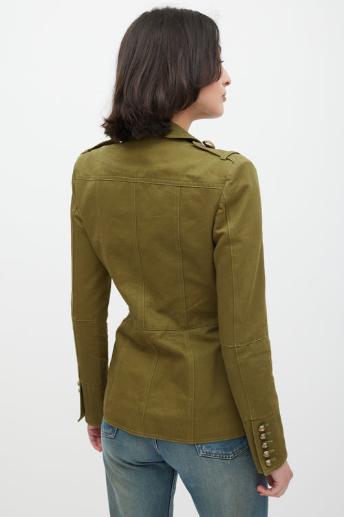 Balmain Green 
Gold Military Jacket