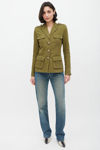 Balmain Green 
Gold Military Jacket