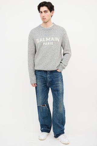 Balmain Merino Wool Logo Sweater