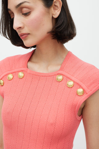 Balmain Pink 
Gold Knit Top