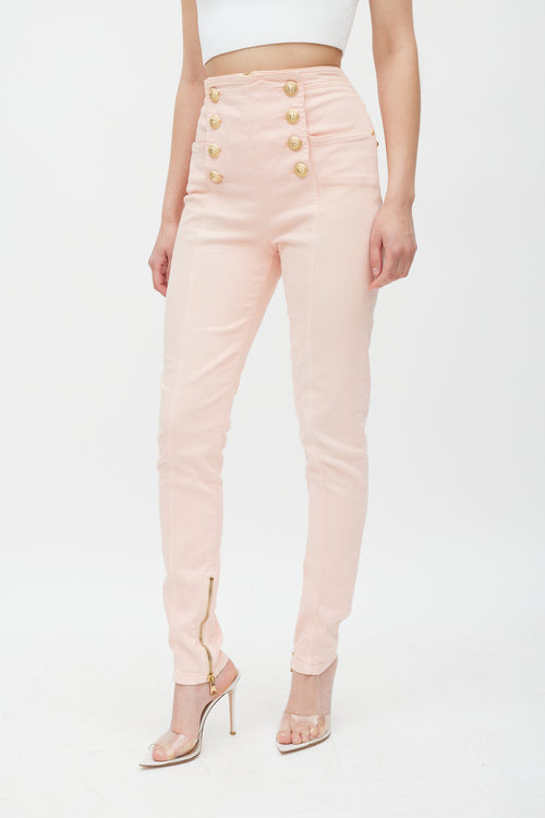 Balmain Pink 
Gold Skinny Jeans