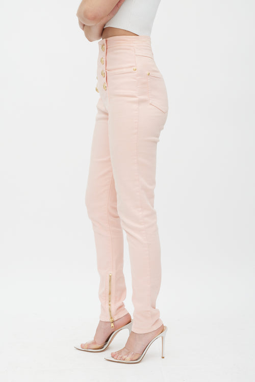 Balmain Pink 
Gold Skinny Jeans