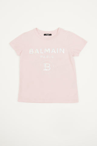 Balmain Pink Holographic T-shirt