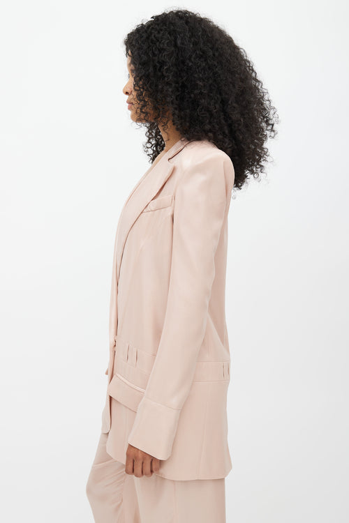 Balmain Pink Metallic Lightweight  Blazer