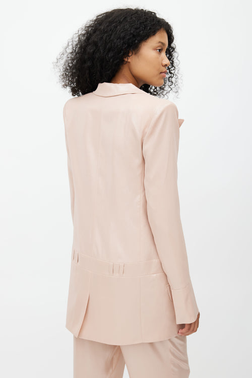 Balmain Pink Metallic Lightweight  Blazer