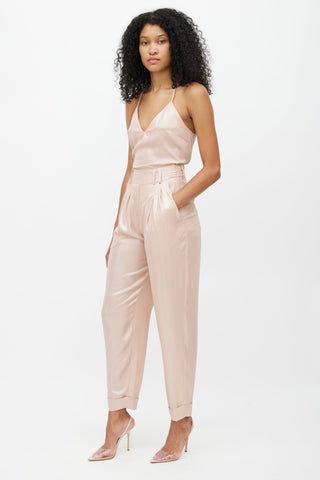 Balmain Pink Metallic Trouser