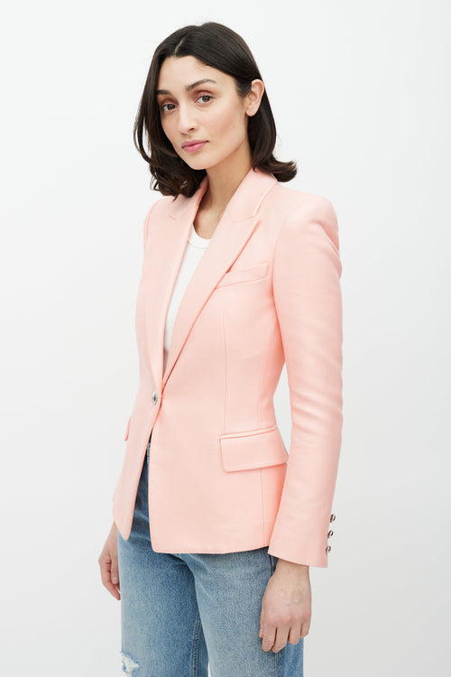 Balmain Pink 
Silver Woven Blazer