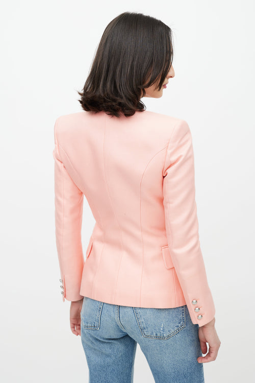 Balmain Pink 
Silver Woven Blazer