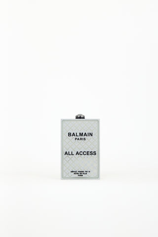 Balmain Silver All Access Minaudiere Box Bag