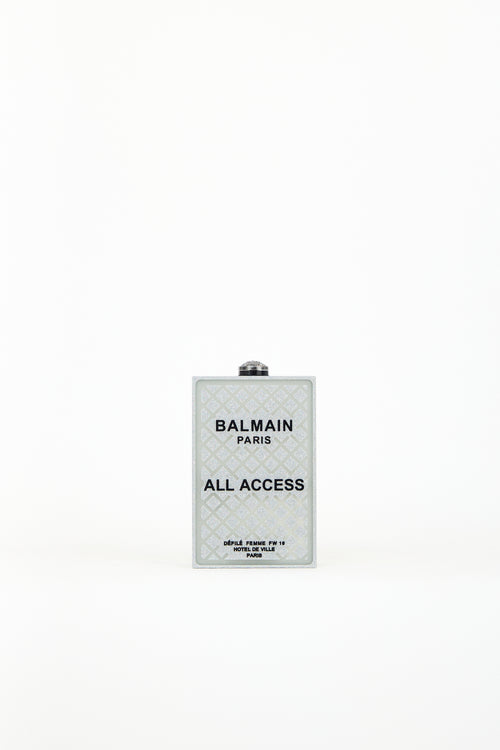 Balmain Silver All Access Minaudiere Box Bag