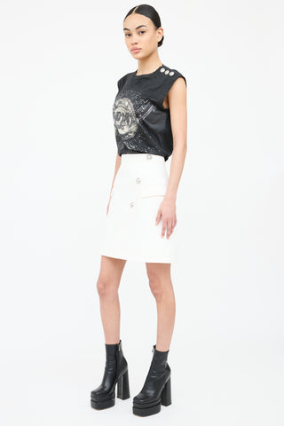 Balmain Asymmetrical Button Pocket Skirt