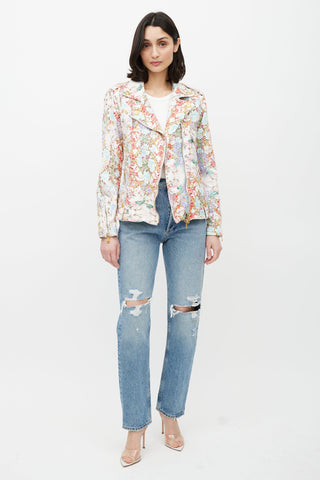 Balmain White 
Multicolour Floral Jacket