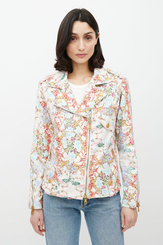 Balmain White 
Multicolour Floral Jacket