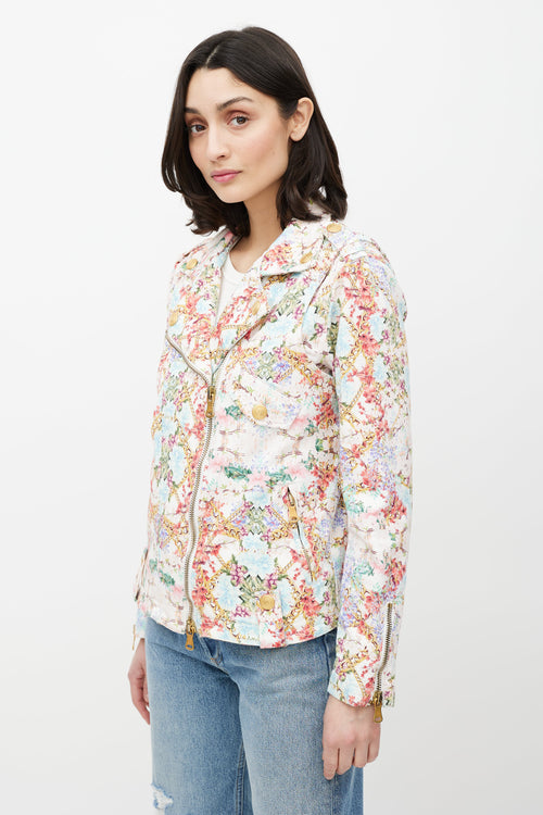 Balmain White 
Multicolour Floral Jacket