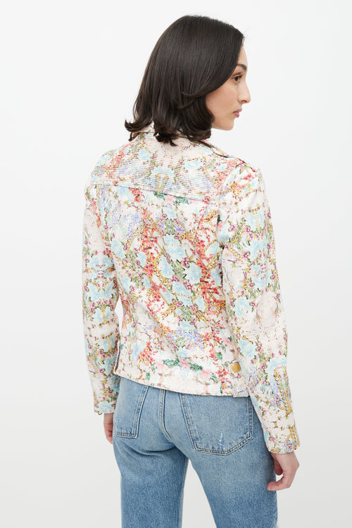 Balmain White 
Multicolour Floral Jacket