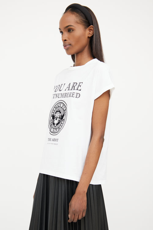 Balmain White Graphic Logo T-Shirt