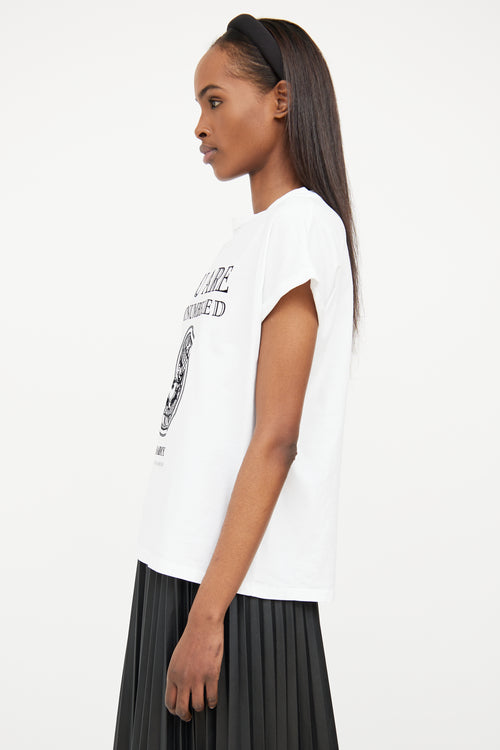 Balmain White Graphic Logo T-Shirt