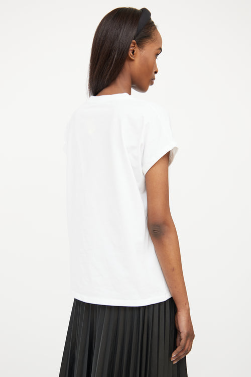 Balmain White Graphic Logo T-Shirt