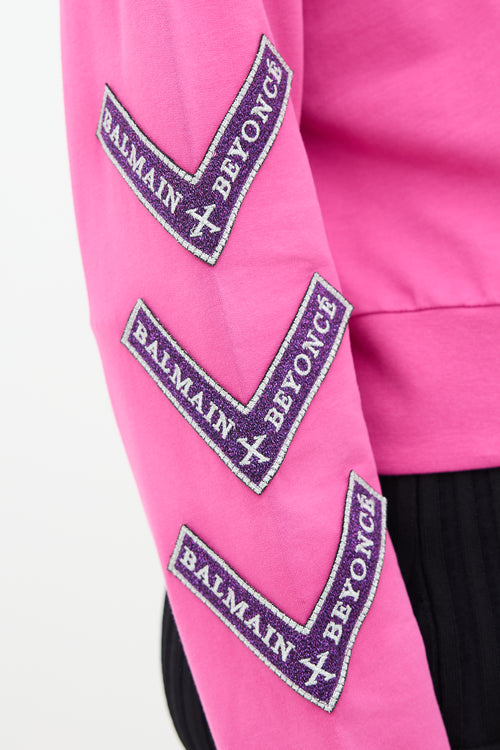 Balmain x Beyonce Pink Coachella Hoodie