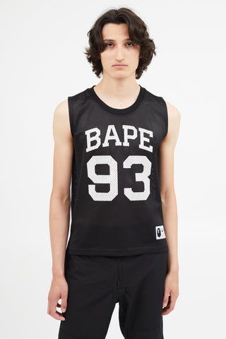 Bape Black Mesh Logo Tank