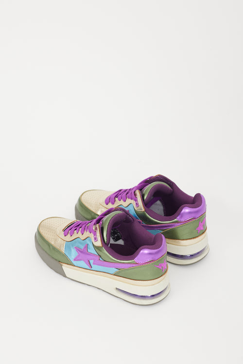 Bape Green 
Multicolour Road Sta Metallic Sneaker