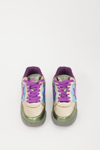 Bape Green 
Multicolour Road Sta Metallic Sneaker