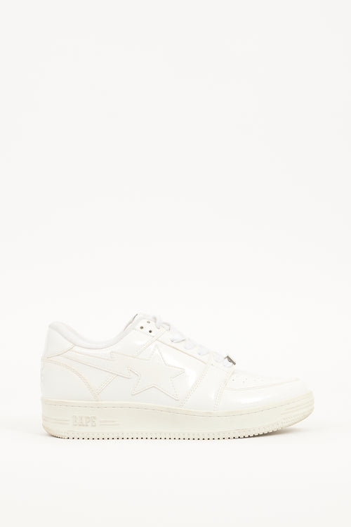 Bape White Patent Leather Bapesta Sneaker