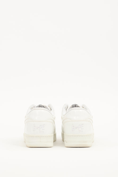 Bape White Patent Leather Bapesta Sneaker