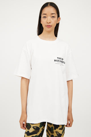 Bape White Kanji Head Short Sleeve Tshirt