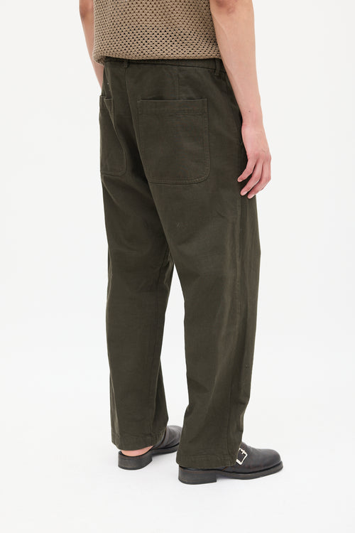 Barena Green Cargo Tapered Leg Pant