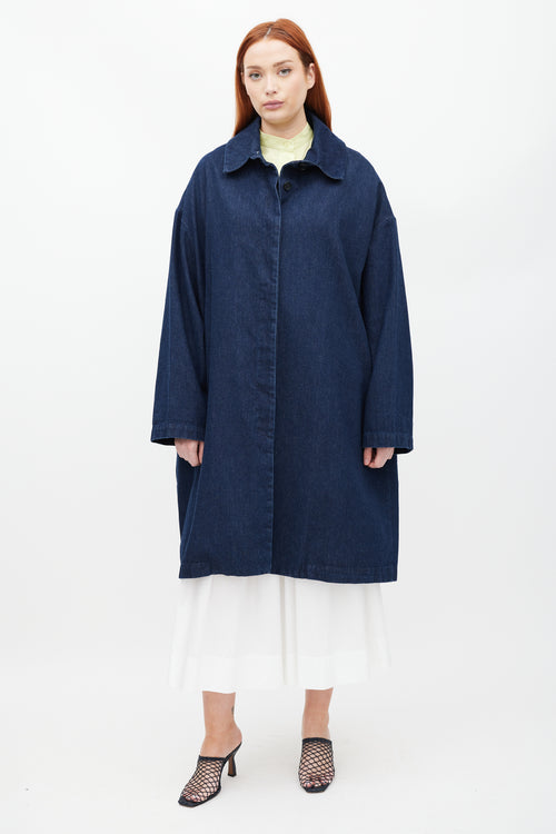 Barena Navy Dark Wash Denim Coat