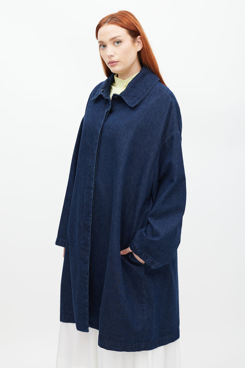 Barena Navy Dark Wash Denim Coat