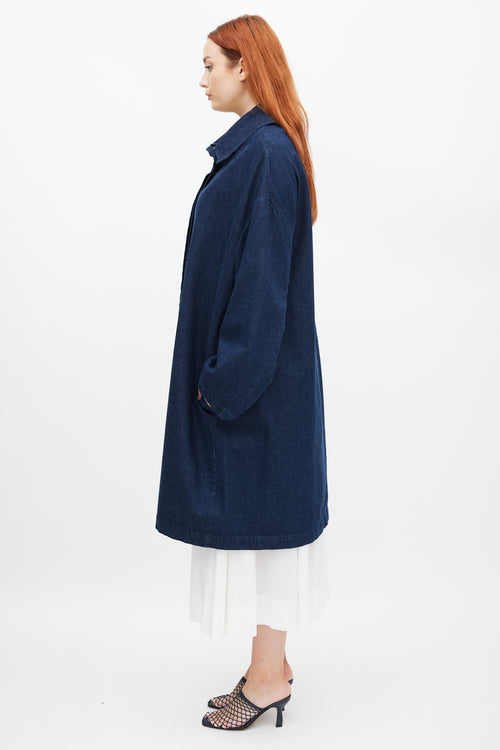 Barena Navy Dark Wash Denim Coat