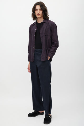 Barena Navy Straight Leg Trousers