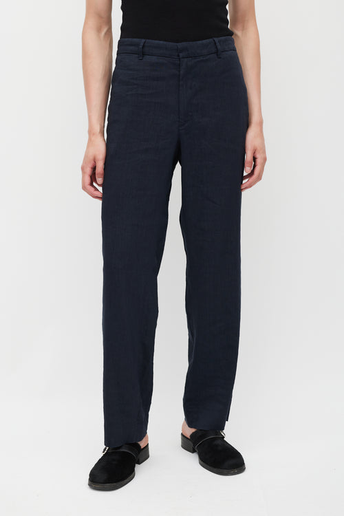 Barena Navy Straight Leg Trousers