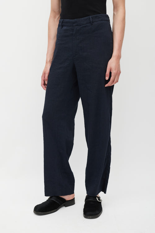 Barena Navy Straight Leg Trousers