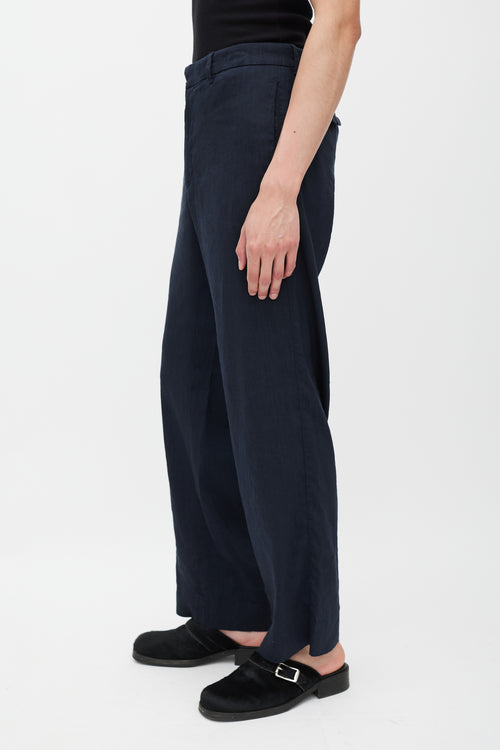 Barena Navy Straight Leg Trousers