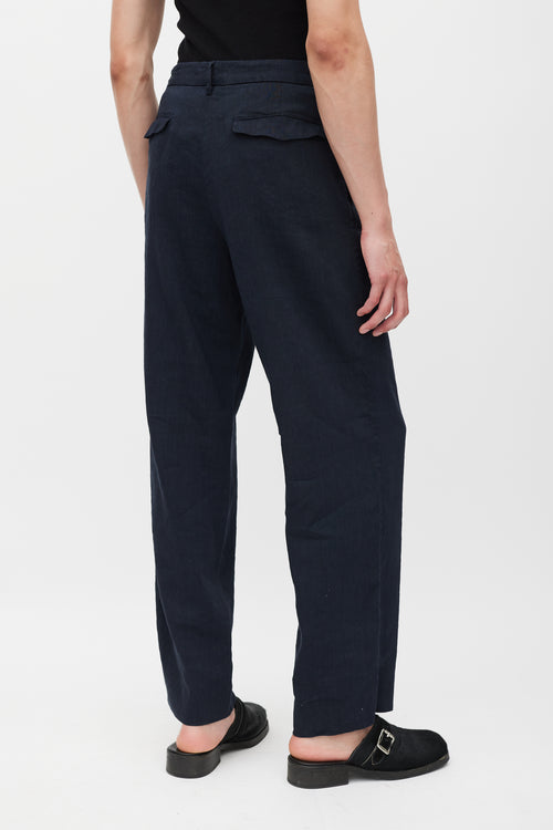 Barena Navy Straight Leg Trousers