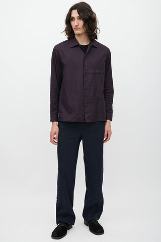 Barena Purple Cotton Folded Shirt