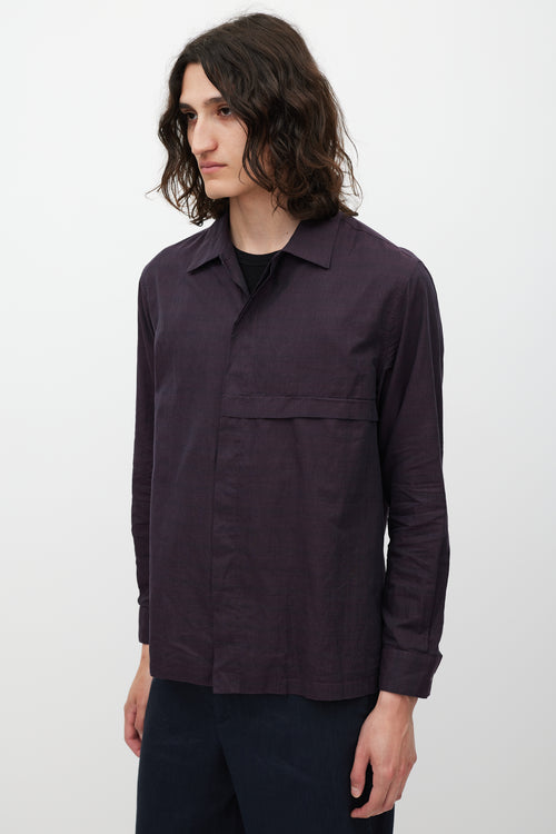 Barena Purple Cotton Folded Shirt