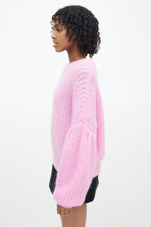 Baum Und Pferdgarten Pink Mohair Ribbed Knit Sweater