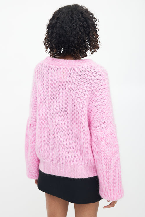 Baum Und Pferdgarten Pink Mohair Ribbed Knit Sweater