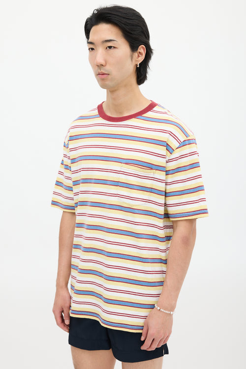 Beams Plus White 
Multicolour Striped T-Shirt