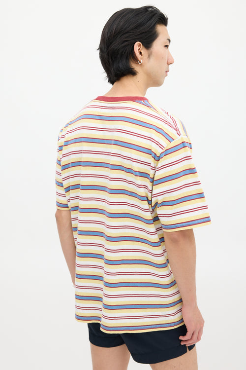 Beams Plus White 
Multicolour Striped T-Shirt