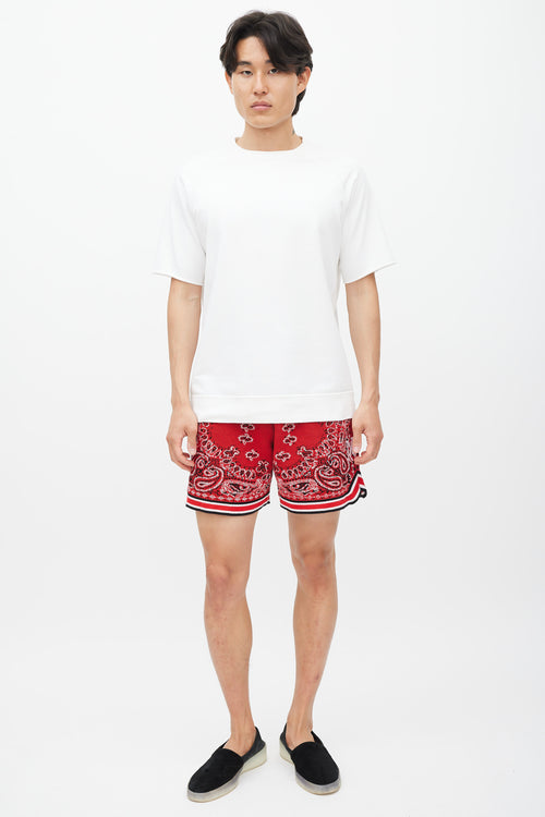 Beams Plus White Short Sleeve Sweatshirt