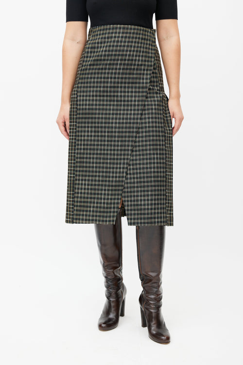 Beaufille Black 
Multicolour Kari Plaid Wrap Skirt