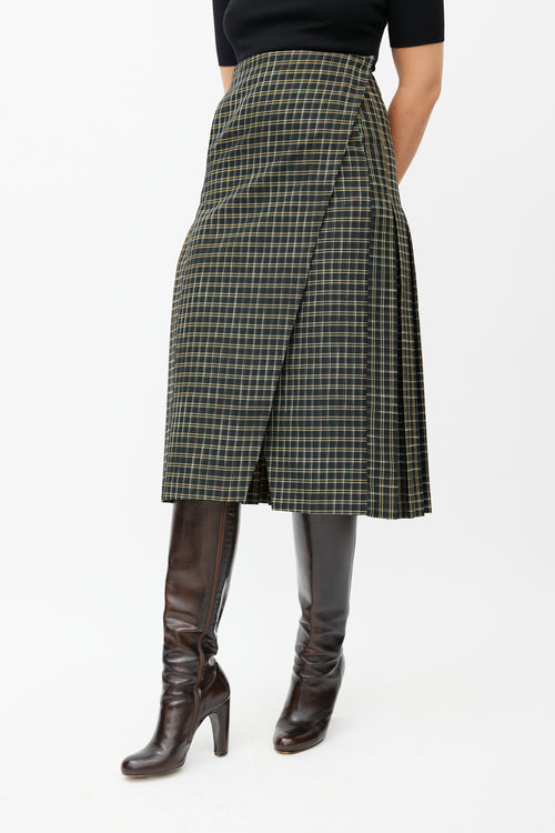 Beaufille Black 
Multicolour Kari Plaid Wrap Skirt