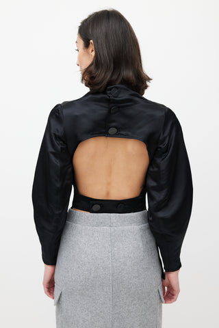 Beaufille Black Backless Stella Blouse