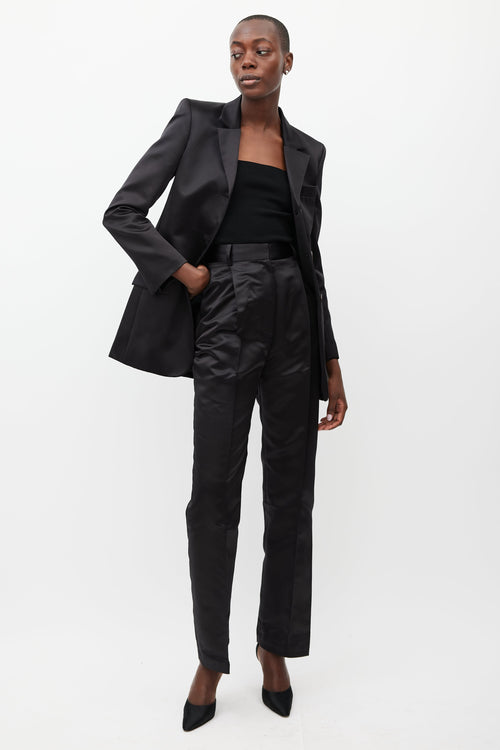 Beaufille Black Bronte Satin Blazer